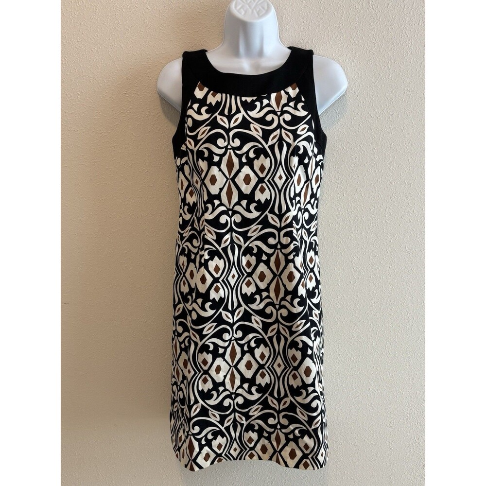 NWT Talbots Petites Womens Dress Size‎ 2 Geometric Sheath Sleeveless Back Zip